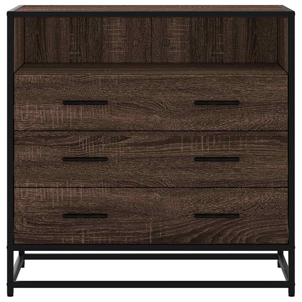 Commode chêne marron 70x41x70 cm bois d'ingénierie