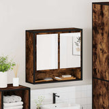 Armoire à miroir de salle de bain chêne fumé bois d’ingénierie