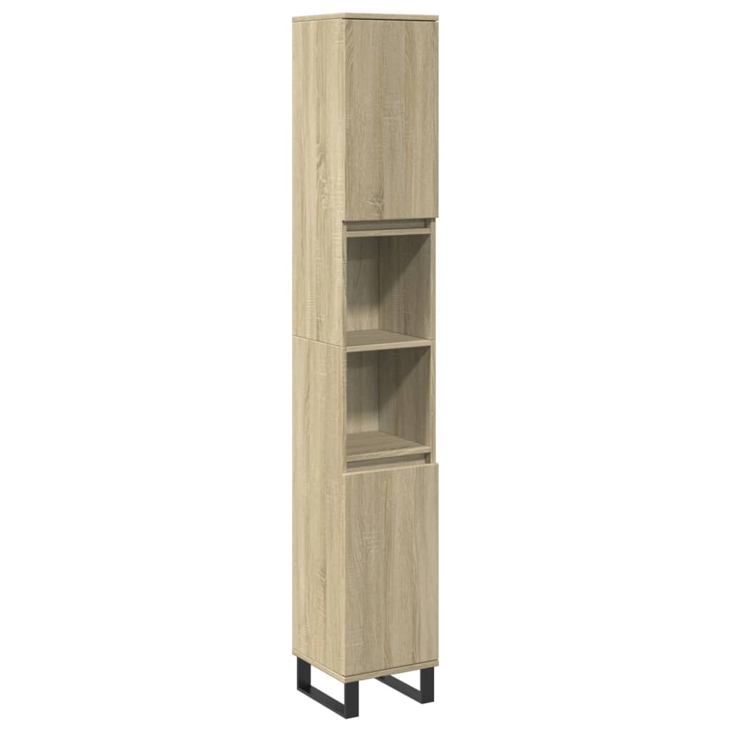 Armoire salle de bain chêne sonoma 30x30x190 cm