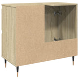 Armoire lavabo de salle de bain chêne sonoma bois d'ingénierie