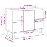 Armoire salle de bain chêne sonoma 80x33x60cm bois d'ingénierie