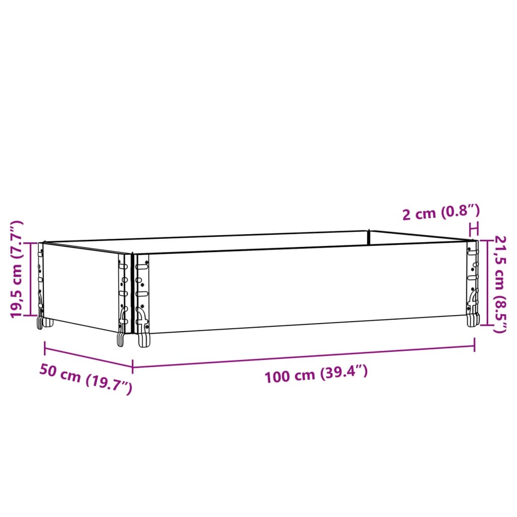 Jardinière marron 100x50 cm bois massif de pin