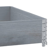 Grey planter 100x100 cm solid pine wood