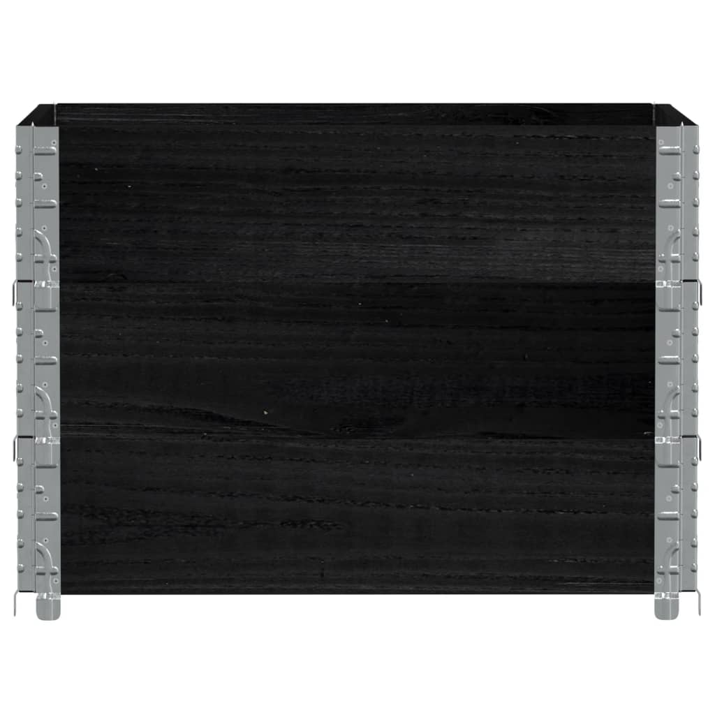 Jardinière noir 80x60 cm bois massif de pin