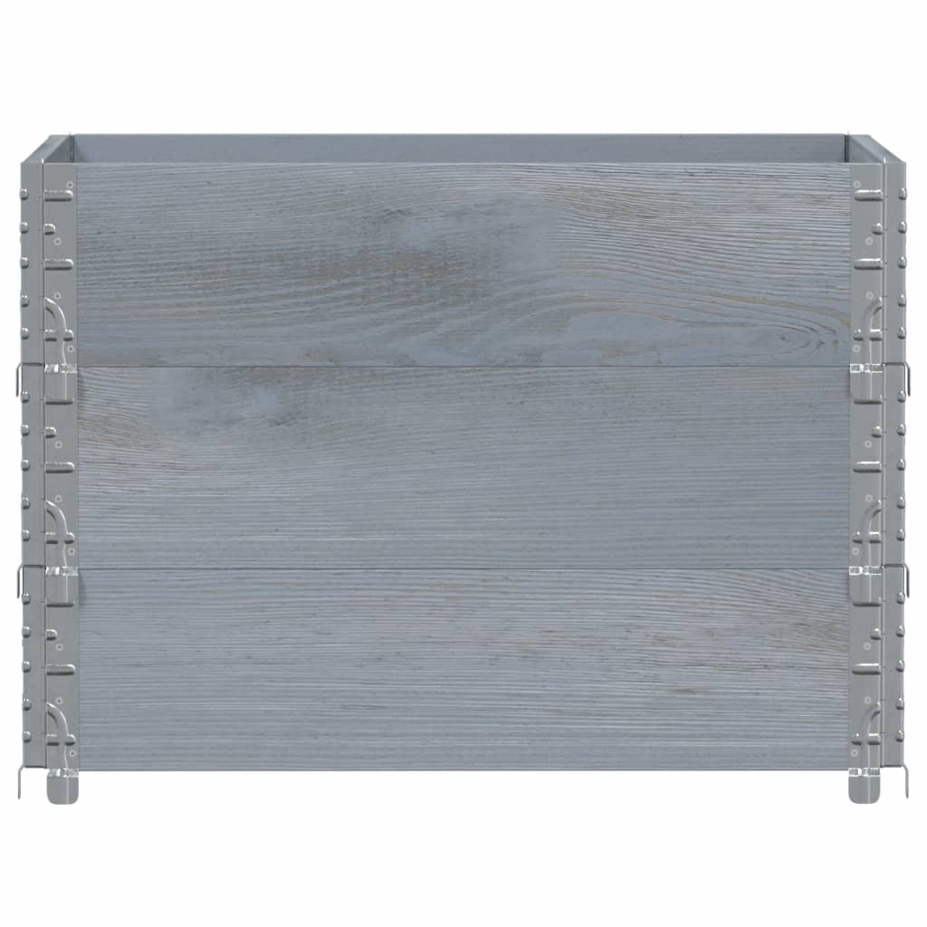 Jardinière gris 80x60 cm bois massif de pin