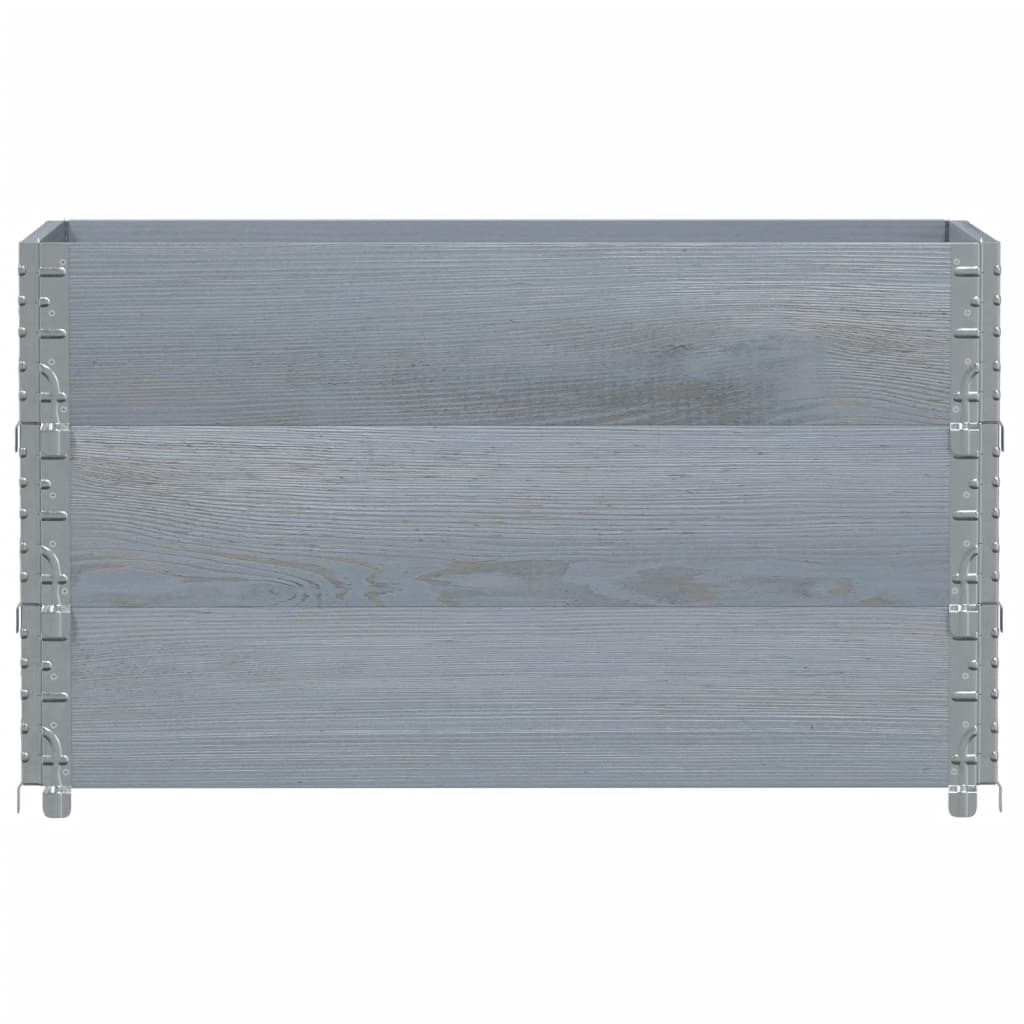 Jardinière gris 100x50 cm bois massif de pin