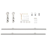 Kit fixation porte coulissante 200 cm Acier inoxydable Argenté