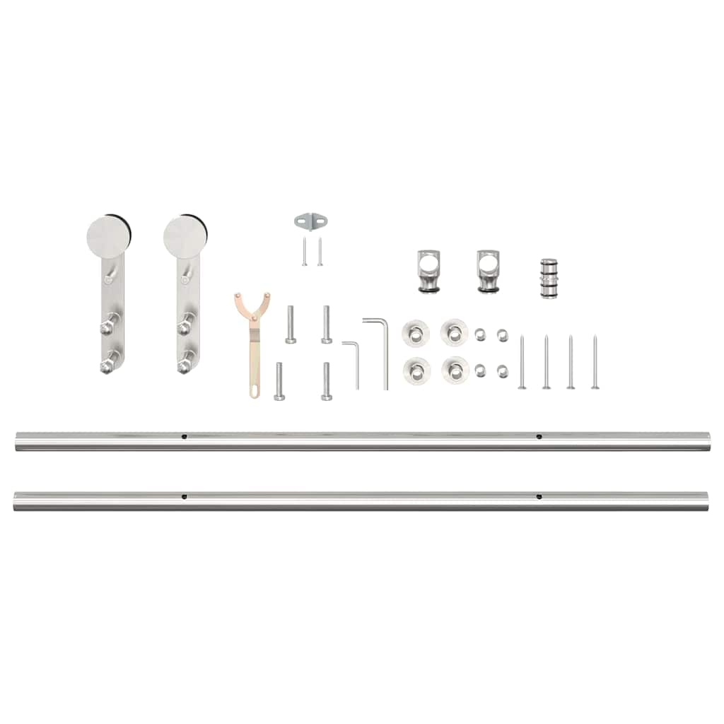 Sliding door fixing kit 183 cm Stainless steel Silver