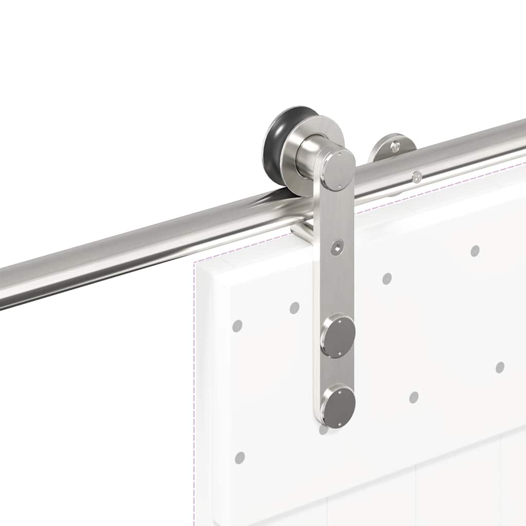 Sliding door fixing kit 183 cm Stainless steel Silver