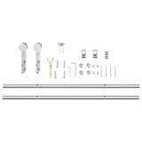 Kit fixation porte coulissante 200 cm Acier inoxydable Argenté