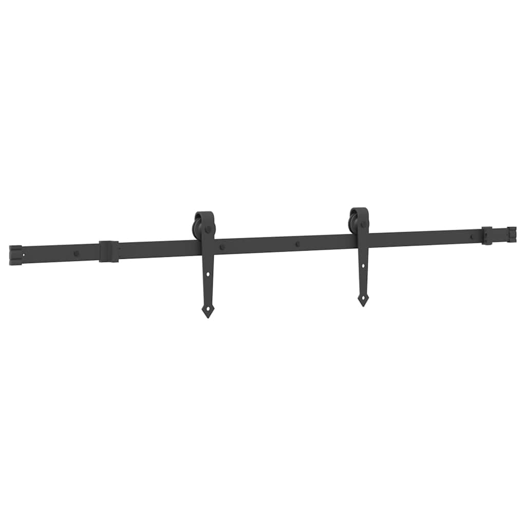 Kit de quincaillerie de porte coulissante 152,5 cm acier noir