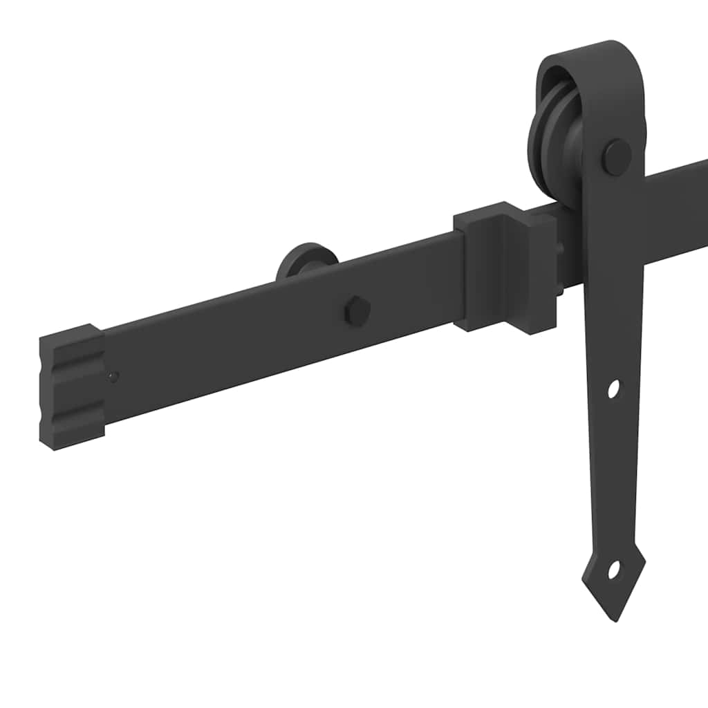 Kit de quincaillerie de porte coulissante 152,5 cm acier noir