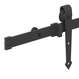 Kit de quincaillerie de porte coulissante 213,5 cm acier noir