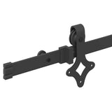 Kit de quincaillerie de porte coulissante 152,5 cm acier noir