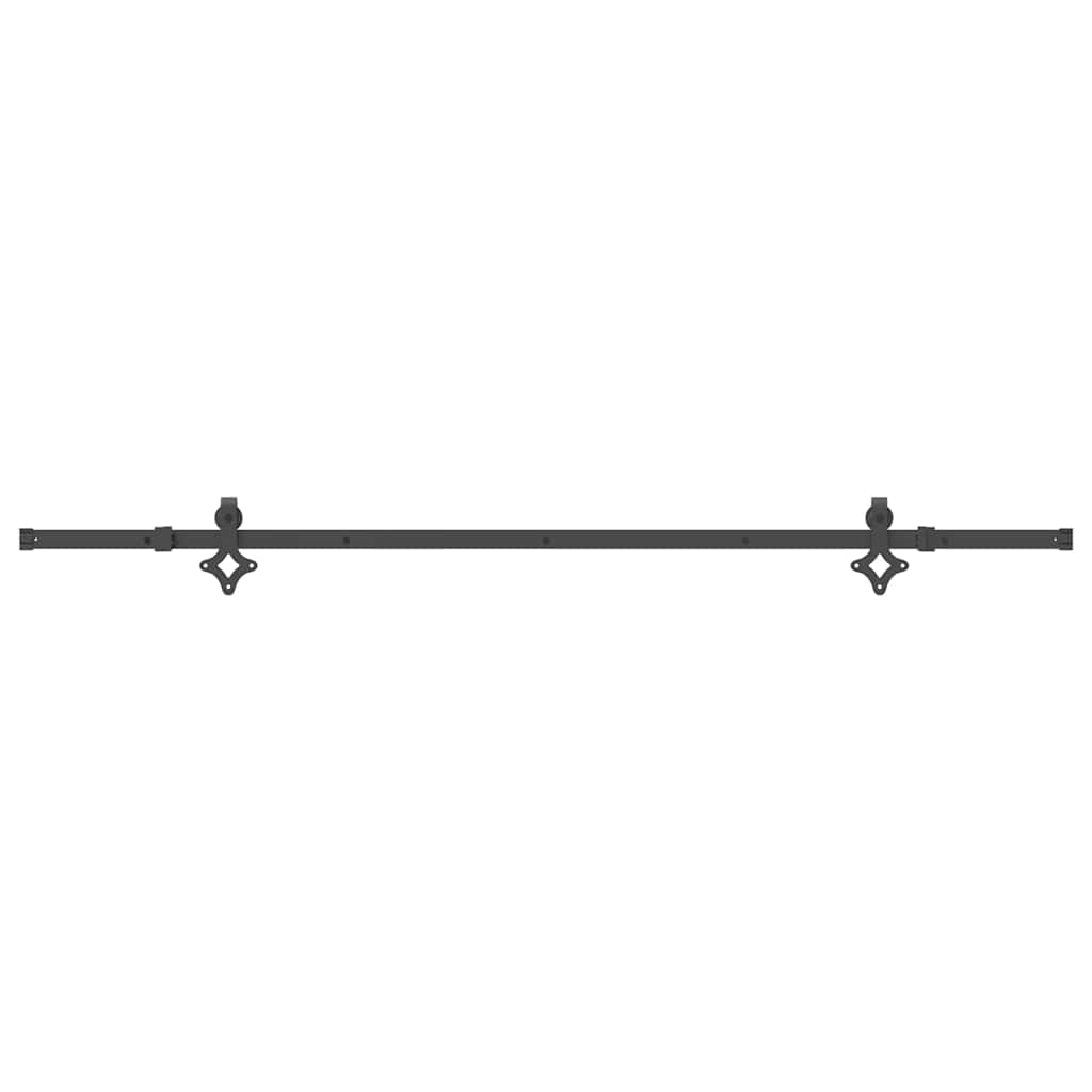 84" Sliding Door Hardware Kit Black Steel