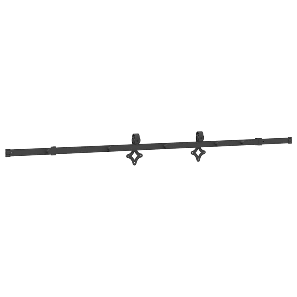 84" Sliding Door Hardware Kit Black Steel