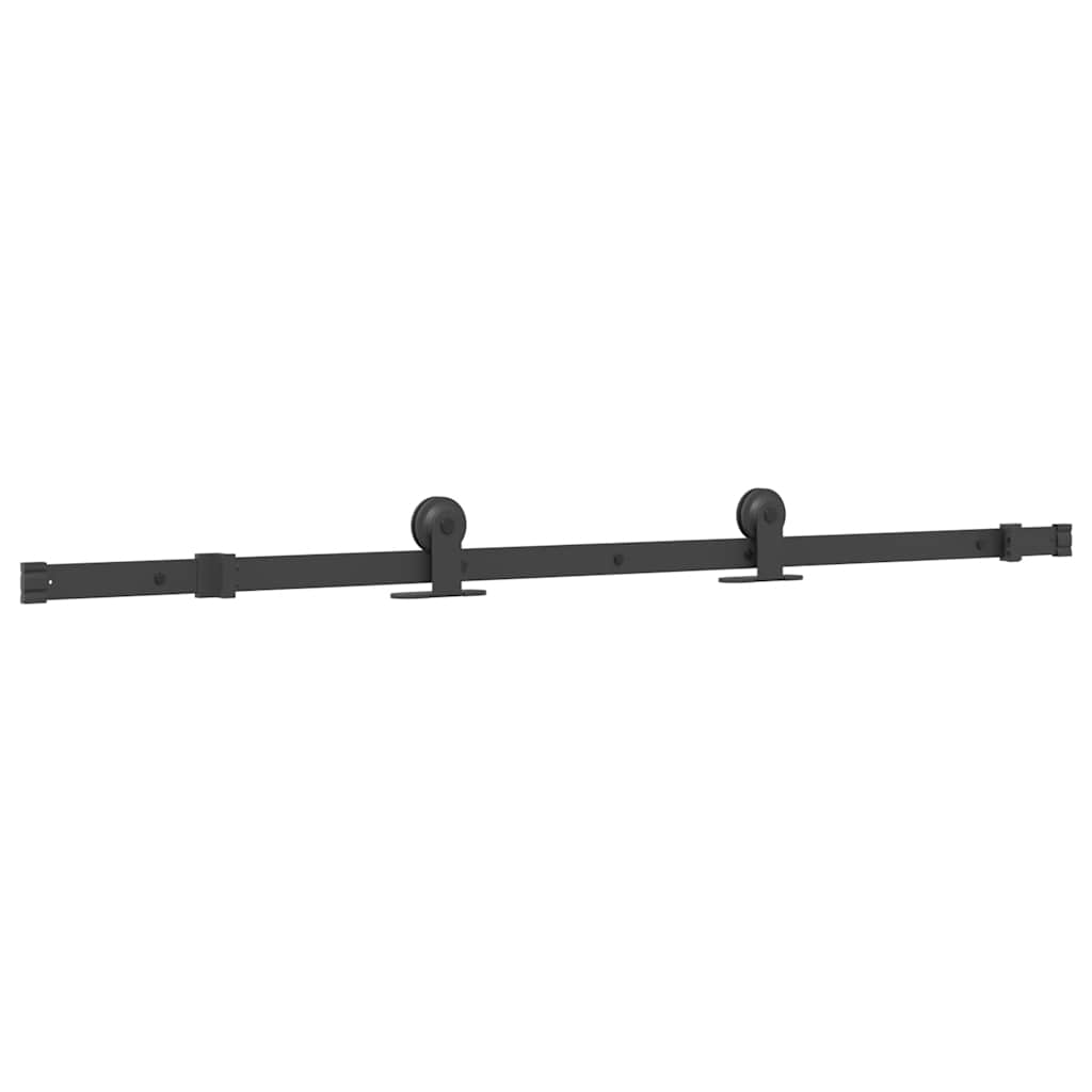 Kit de quincaillerie de porte coulissante 152,5 cm acier noir