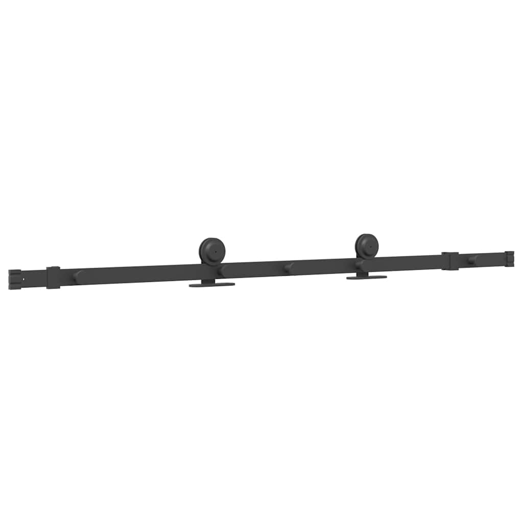 Kit de quincaillerie de porte coulissante 152,5 cm acier noir