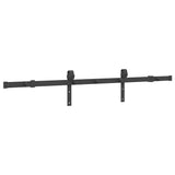 Kit de quincaillerie de porte coulissante 152,5 cm acier noir