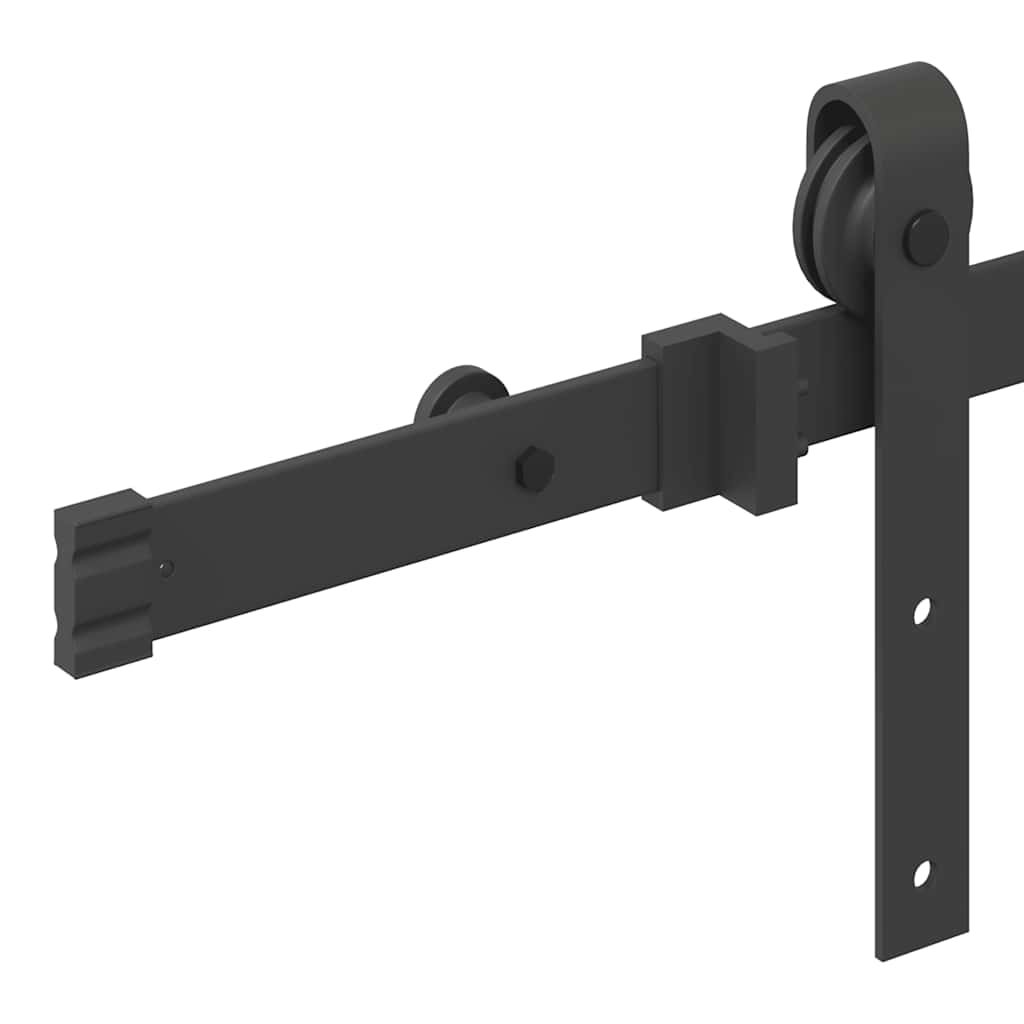 Kit de quincaillerie de porte coulissante 152,5 cm acier noir