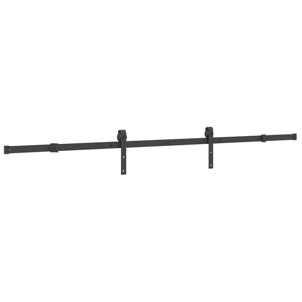 Kit de quincaillerie de porte coulissante 213,5 cm acier noir