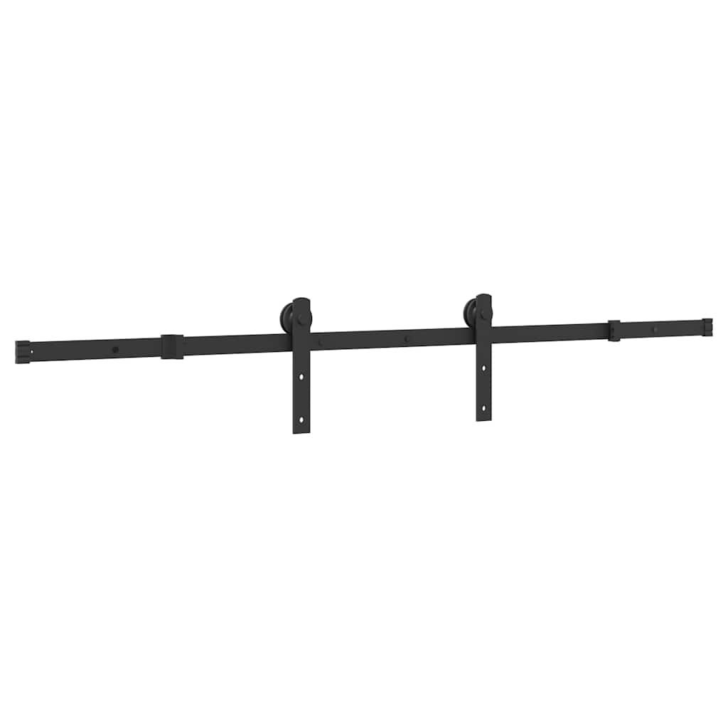 Kit de quincaillerie de porte coulissante 183 cm Acier Noir