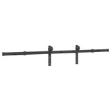 Kit de quincaillerie de porte coulissante 183 cm Acier Noir