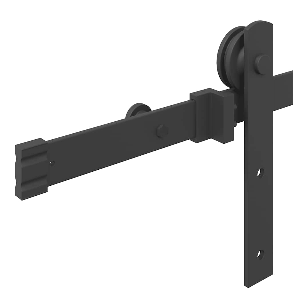 Kit de quincaillerie de porte coulissante 183 cm Acier Noir