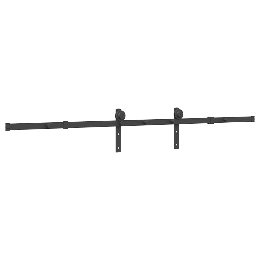 Kit de quincaillerie de porte coulissante 200 cm Acier Noir