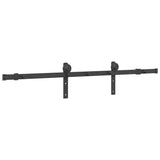 Kit de quincaillerie de porte coulissante 152 cm acier noir