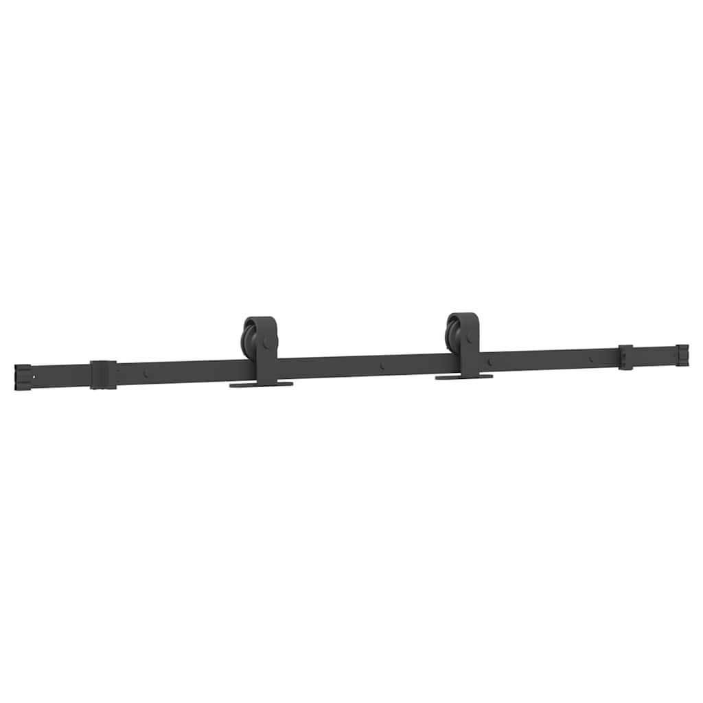 Kit de quincaillerie de porte coulissante 152,5 cm acier noir