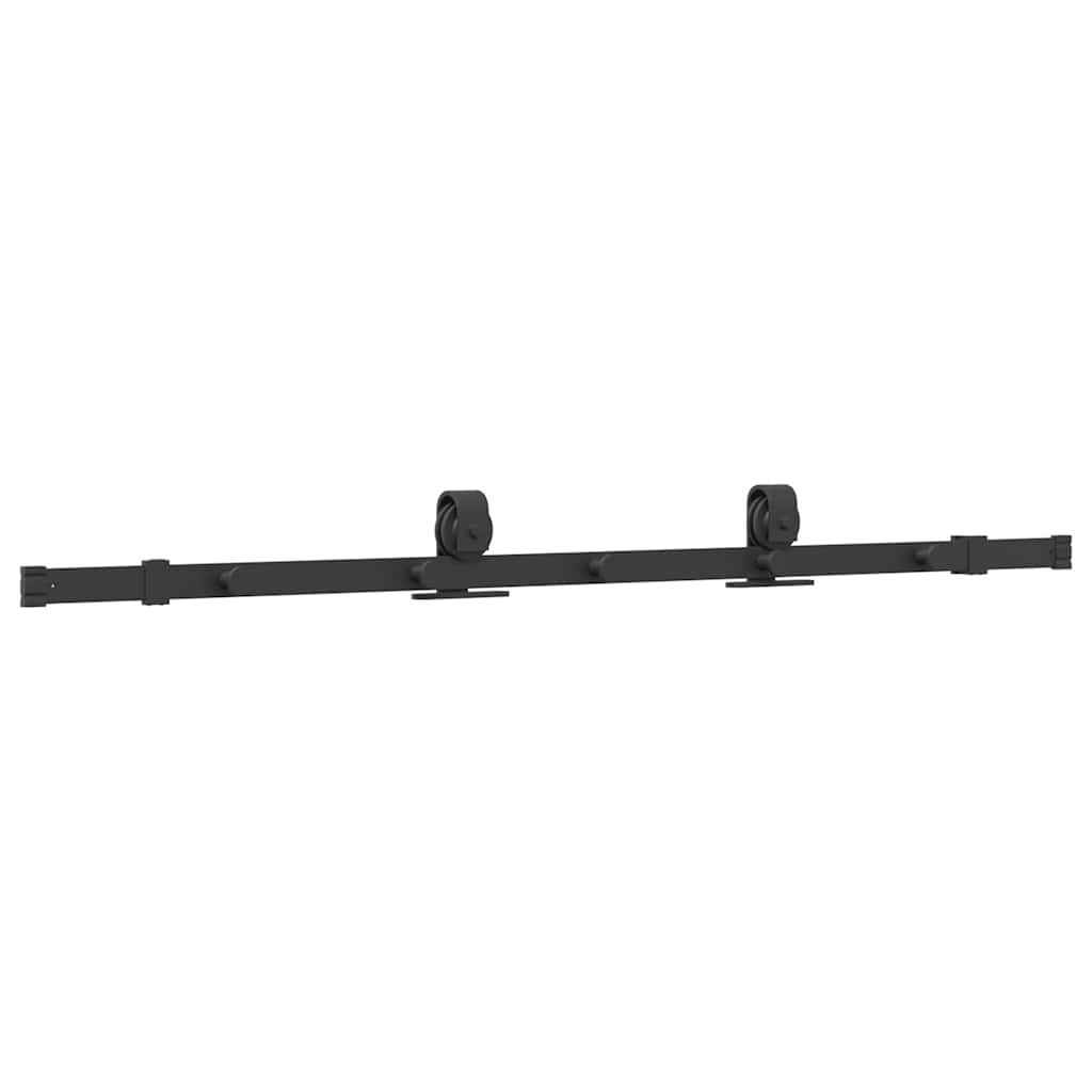 Kit de quincaillerie de porte coulissante 152,5 cm acier noir