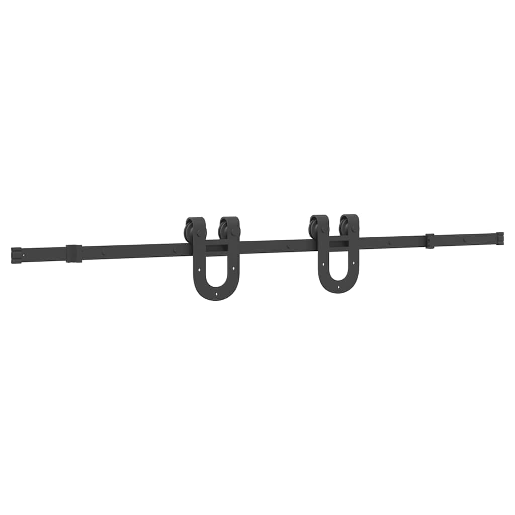 Kit de quincaillerie de porte coulissante 183 cm Acier Noir