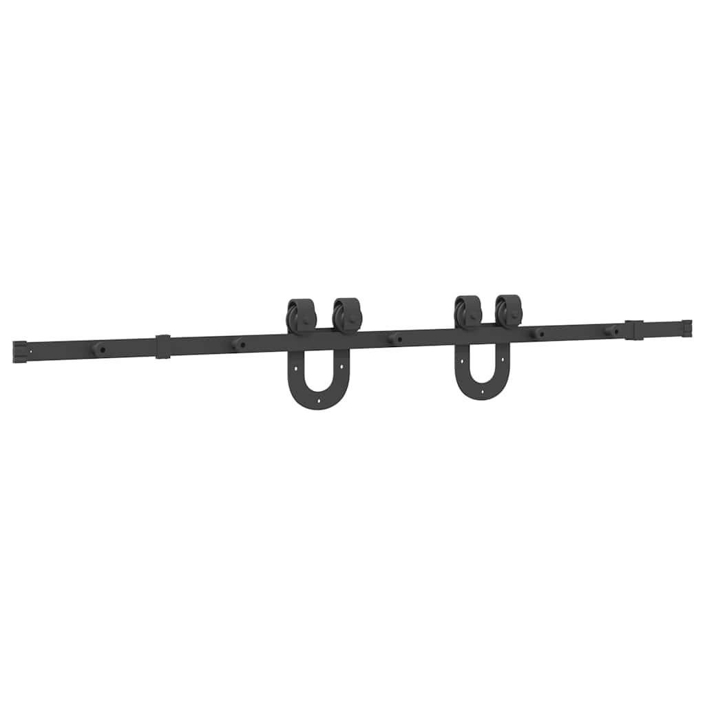 Kit de quincaillerie de porte coulissante 183 cm Acier Noir