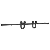 Kit de quincaillerie de porte coulissante 183 cm Acier Noir