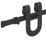 Kit de quincaillerie de porte coulissante 183 cm Acier Noir