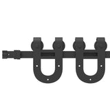 Kit de quincaillerie de porte coulissante 183 cm Acier Noir