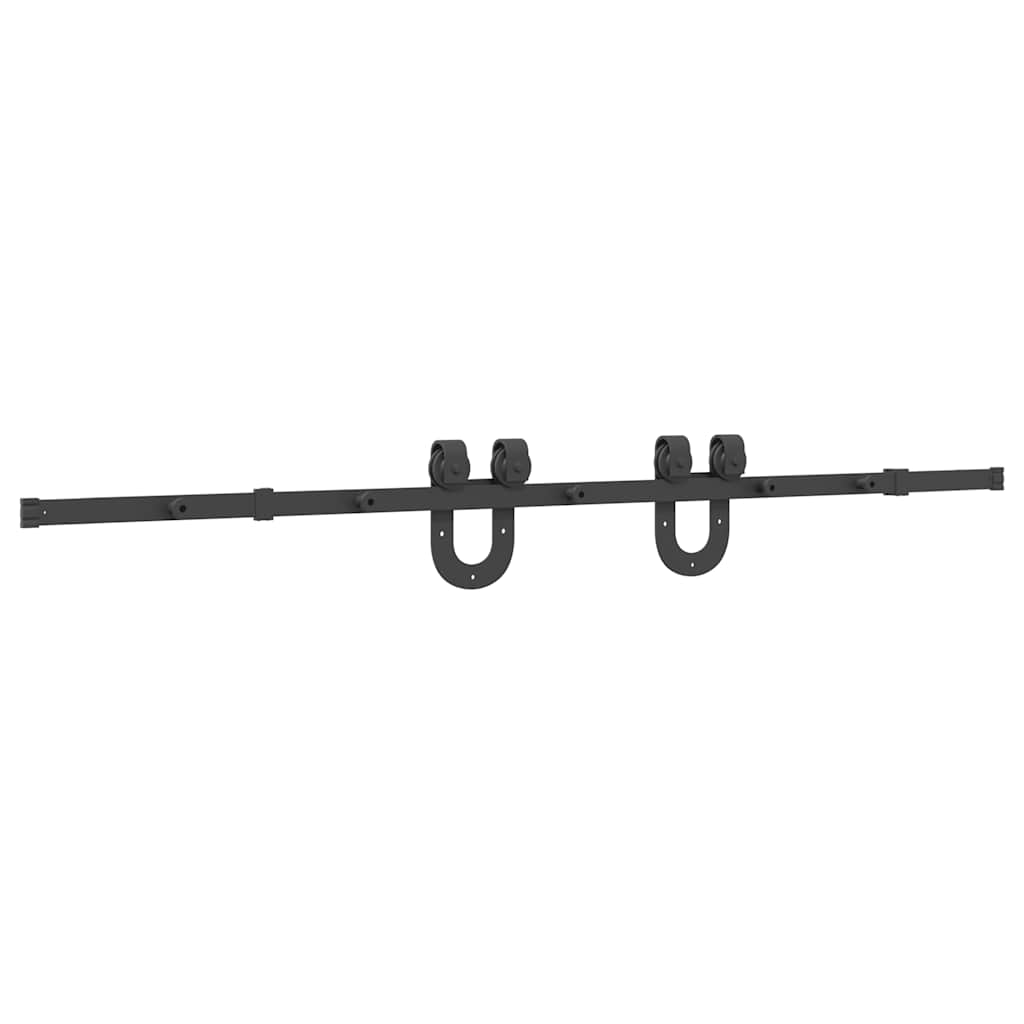 Kit de quincaillerie de porte coulissante 200 cm Acier Noir