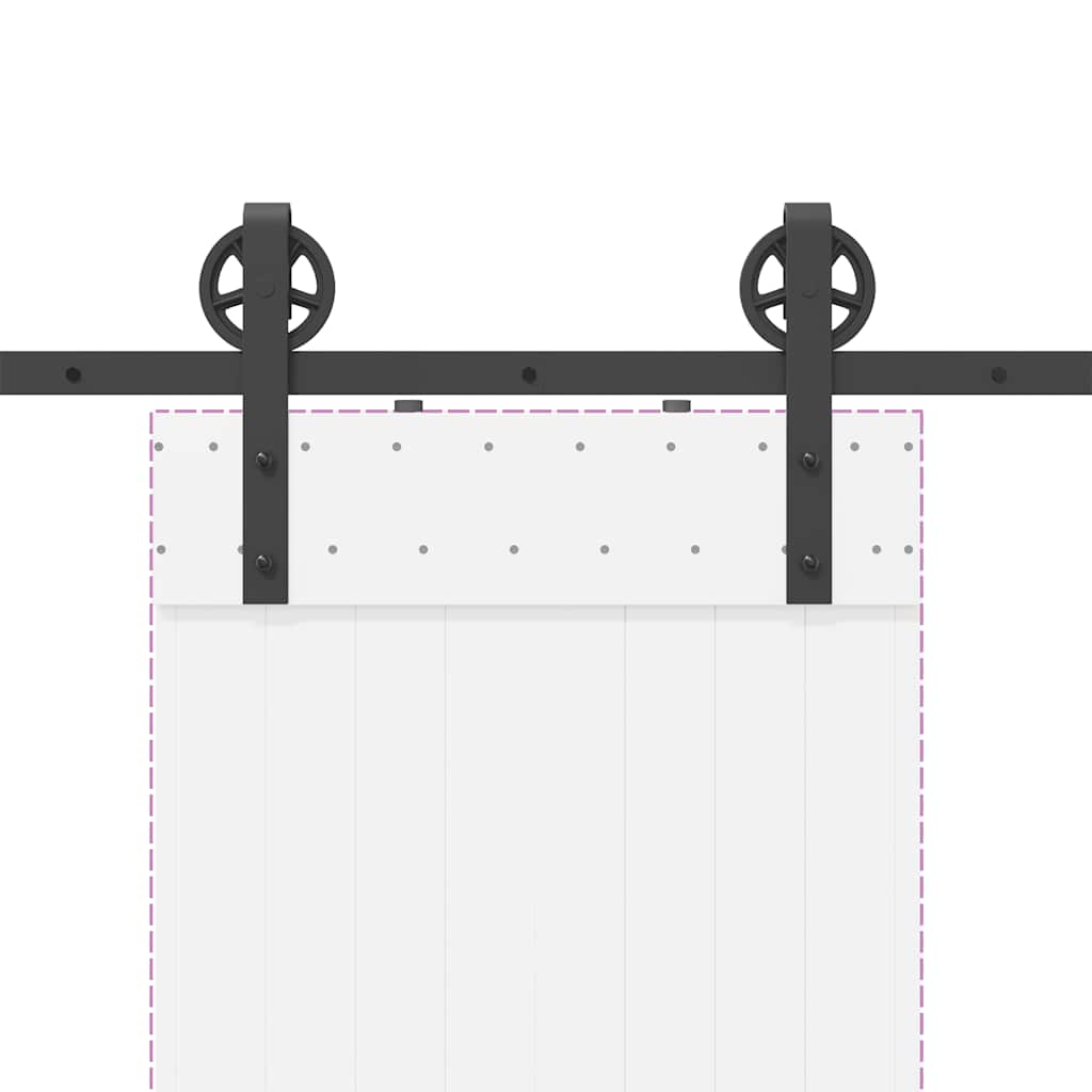 Kit de quincaillerie de porte coulissante 183 cm Acier Noir