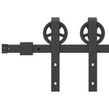 Kit de quincaillerie de porte coulissante 183 cm Acier Noir