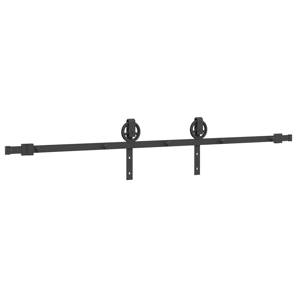 Kit de quincaillerie de porte coulissante 200 cm Acier Noir