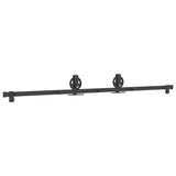 Kit de quincaillerie de porte coulissante 183 cm Acier Noir