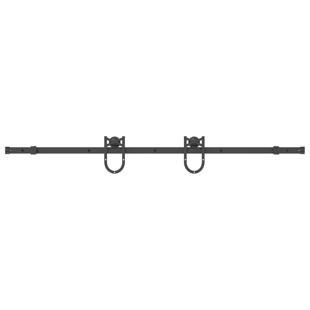 Kit de quincaillerie de porte coulissante 183 cm Acier Noir