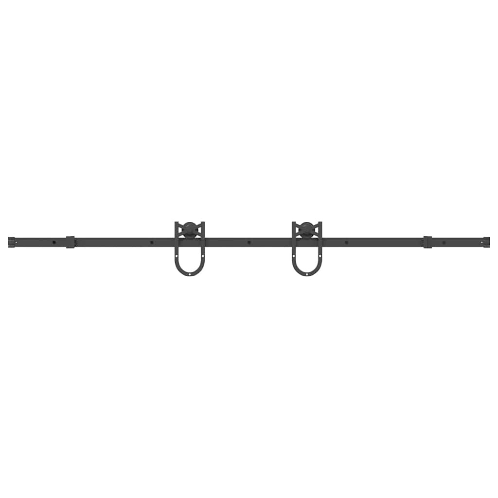 Kit de quincaillerie de porte coulissante 200 cm Acier Noir