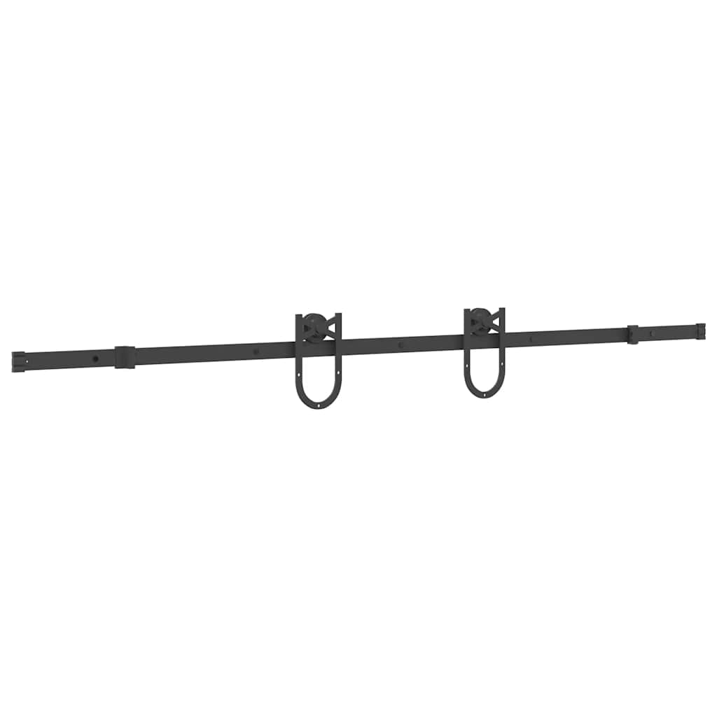 Kit de quincaillerie de porte coulissante 200 cm Acier Noir