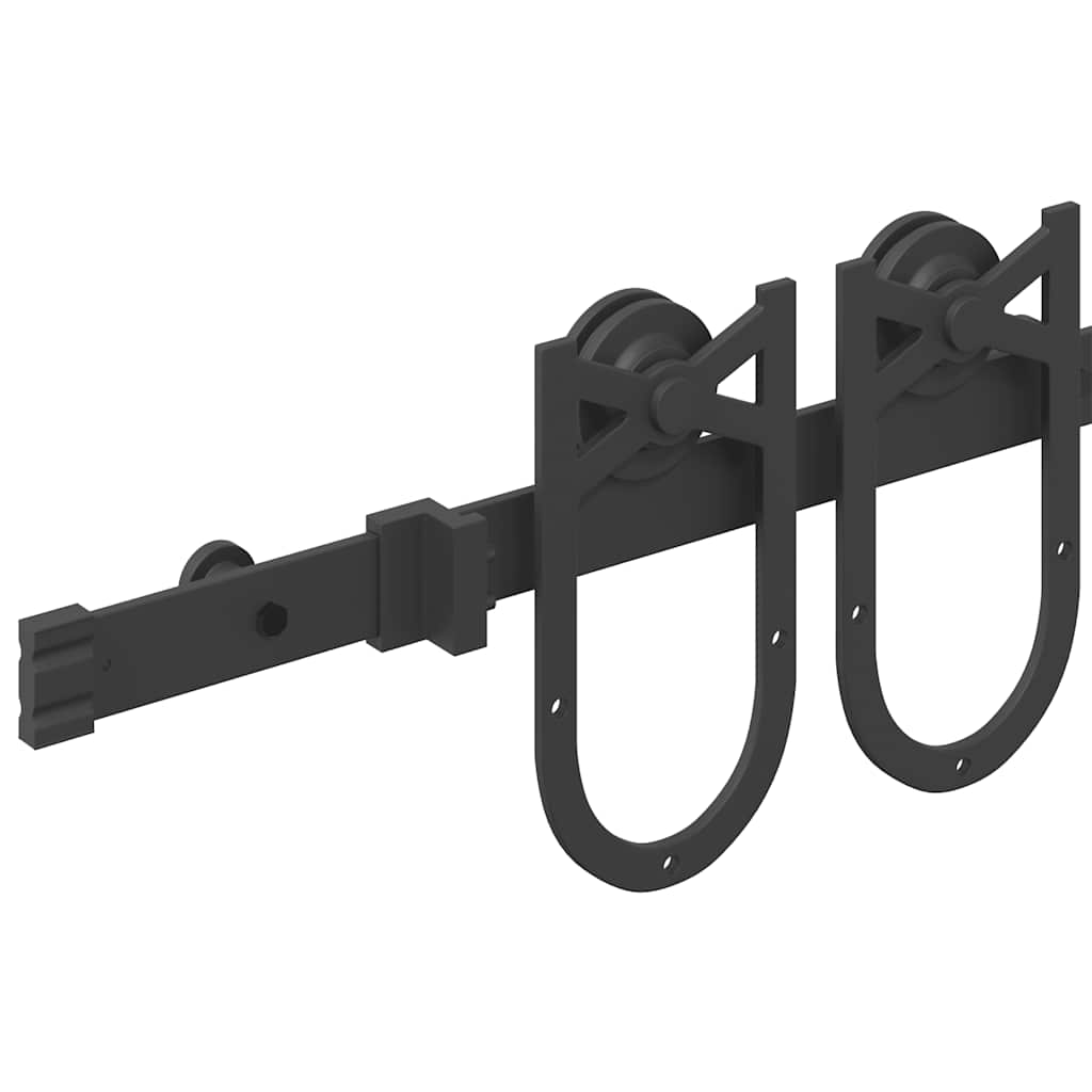 Kit de quincaillerie de porte coulissante 200 cm Acier Noir