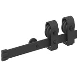 Kit de quincaillerie de porte coulissante 183 cm Acier Noir