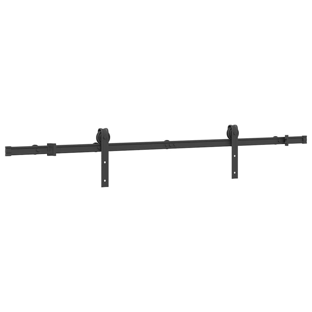 Kit de quincaillerie de porte coulissante 183 cm Acier Noir