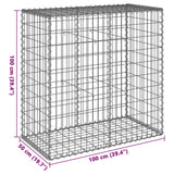 Panier gabion avec couvercle 100x50x100 cm fer galvanisé