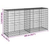 Panier gabion avec couvercle 200x50x100 cm fer galvanisé